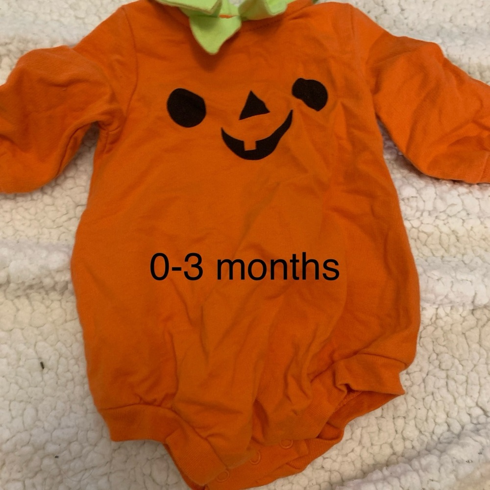 Orange Pumpkin Baby Onesie